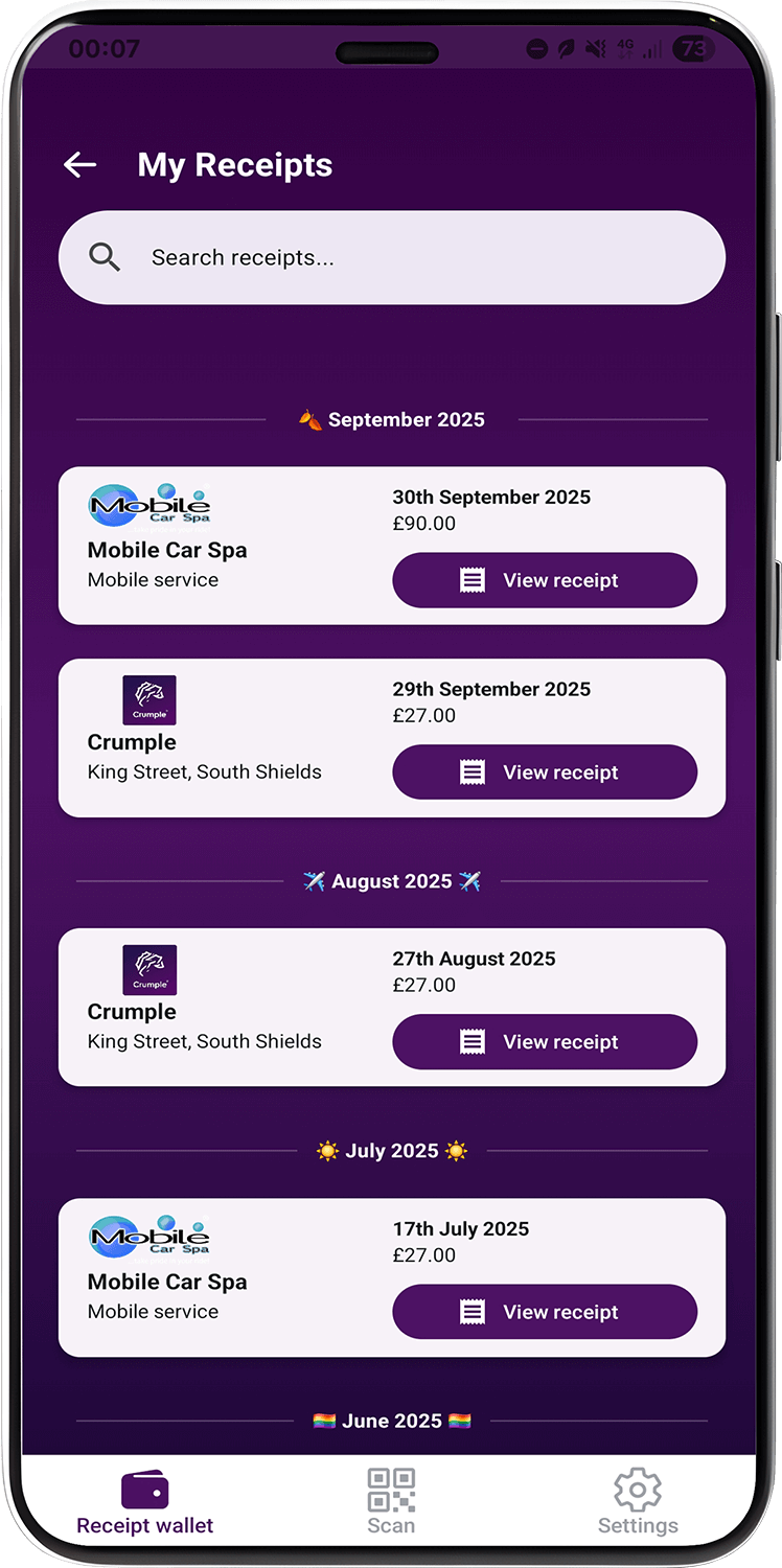 Screenshot of the Crumple app displayed on an iPhone
