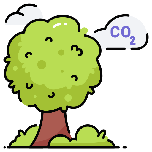 Tree reducing Co2 icon